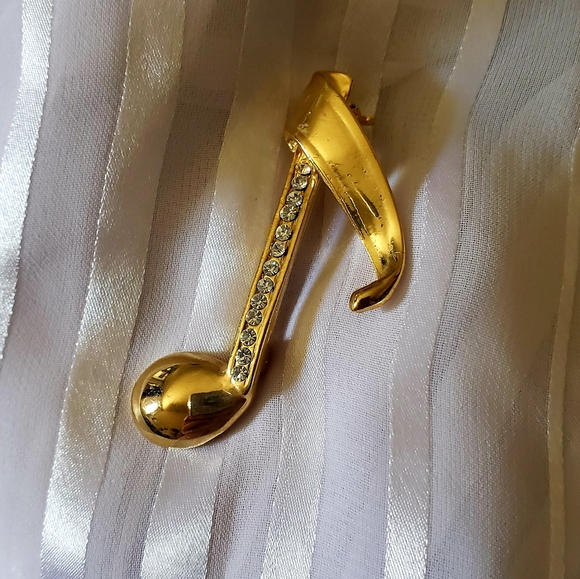 Music note brooch - Picture 3 of 4